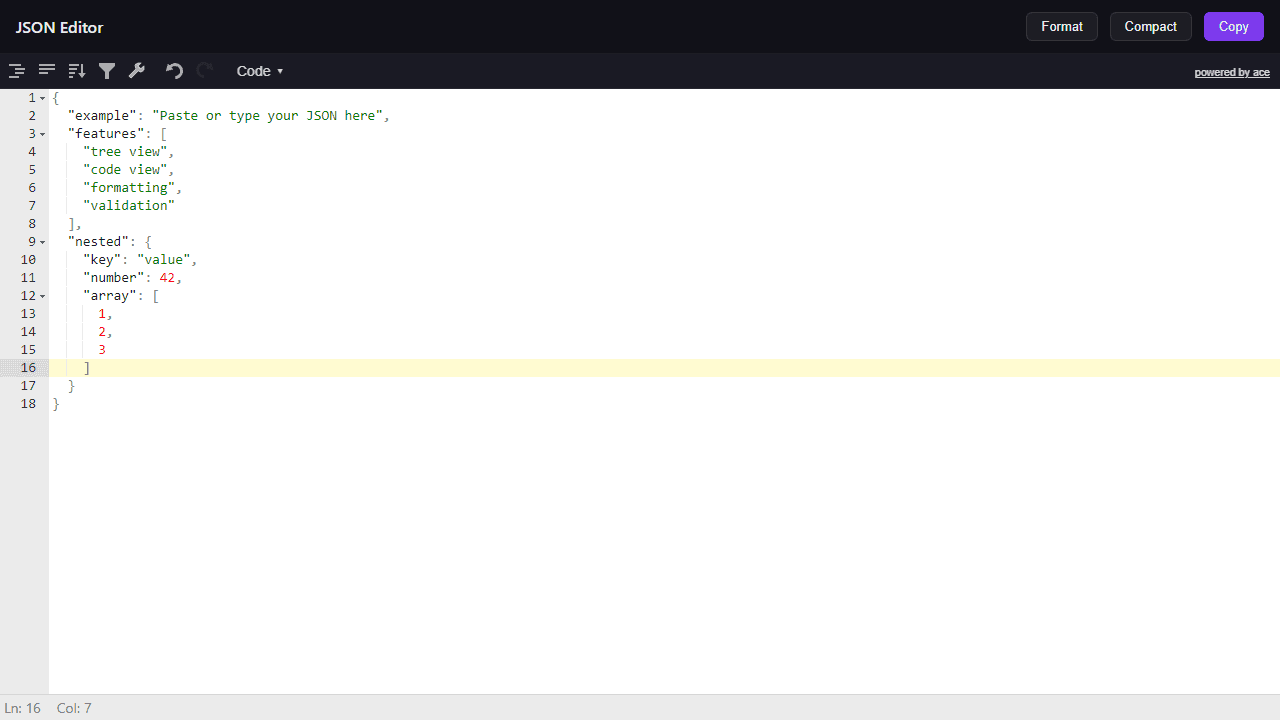 JSON Editor screenshot 1