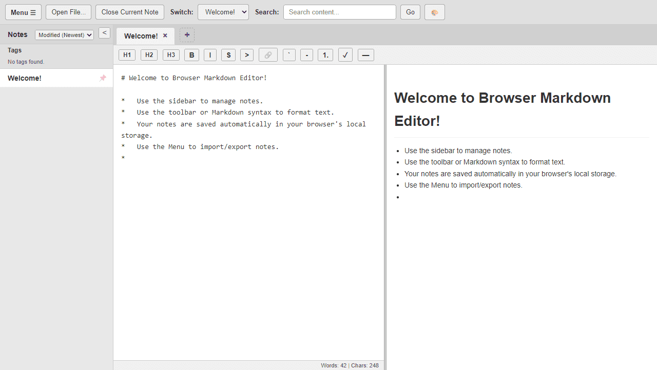 Markdown Editor screenshot 1