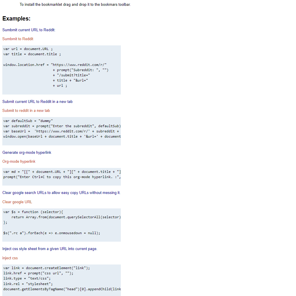 Bookmarklet Maker
