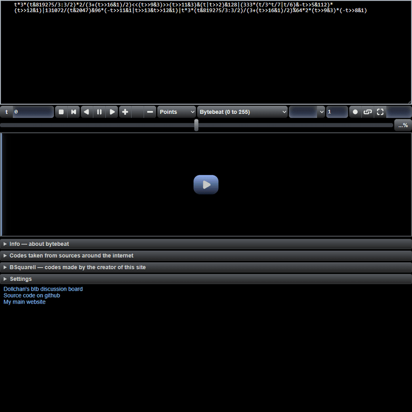 Bytebeat Composer