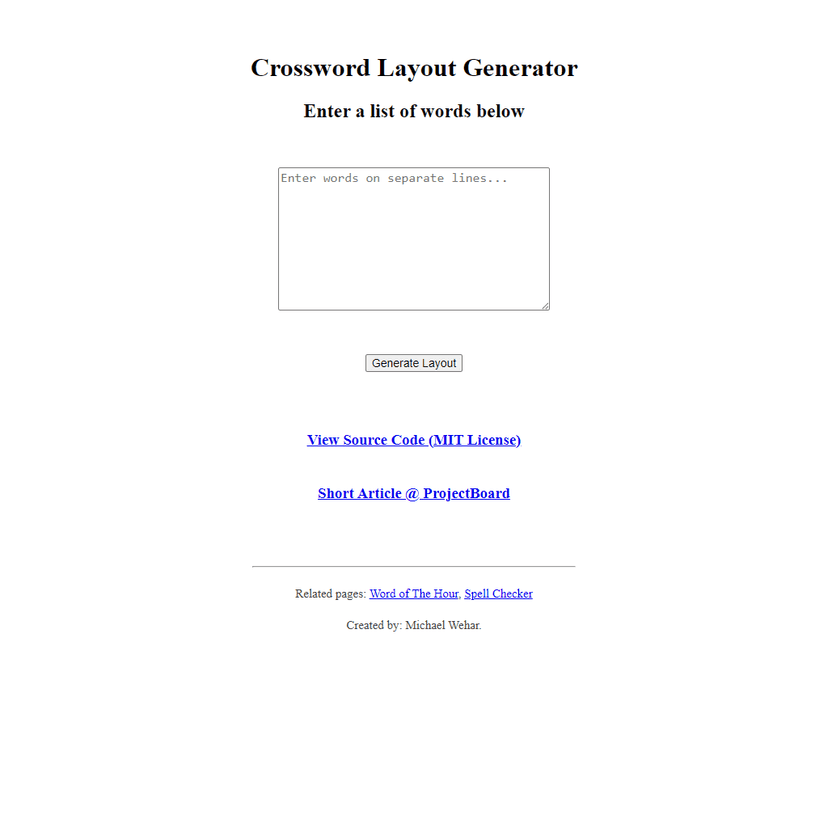 Crossword Generator