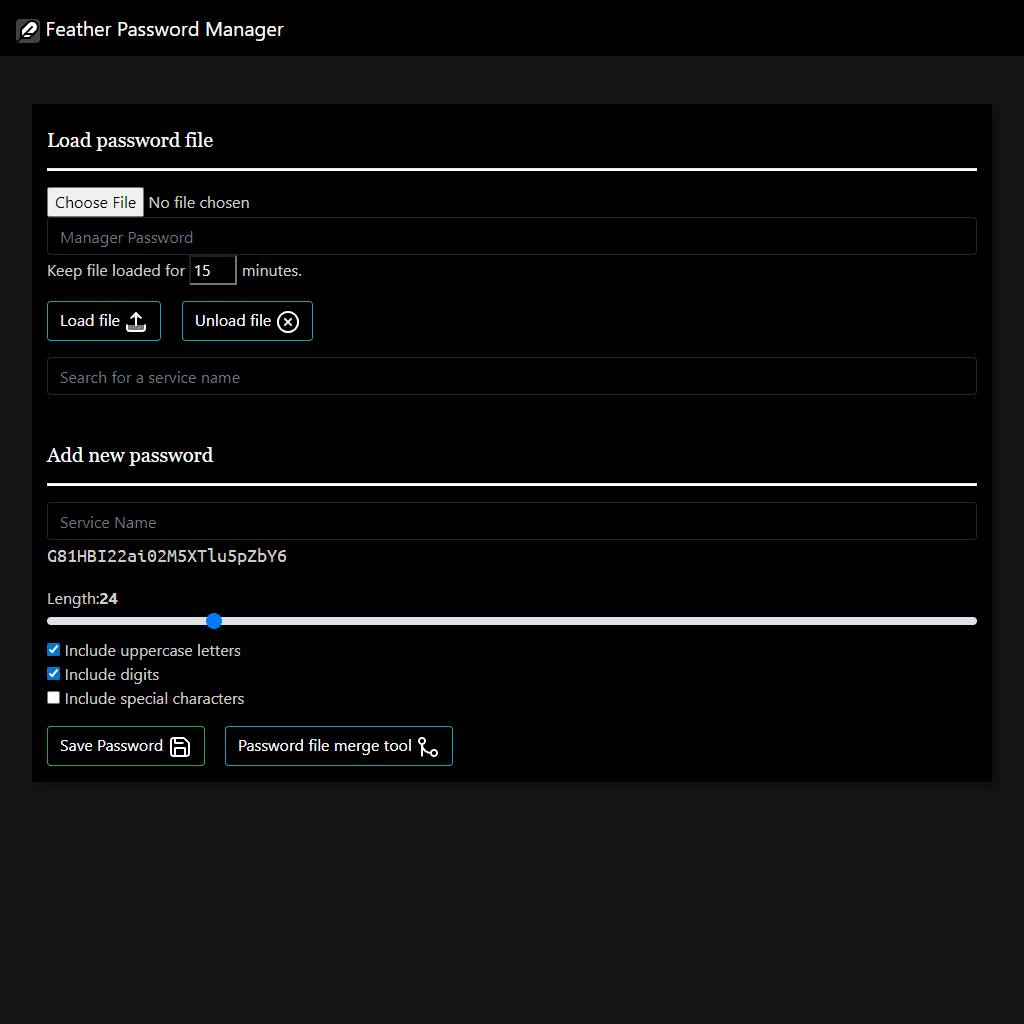 Feather Password Manager