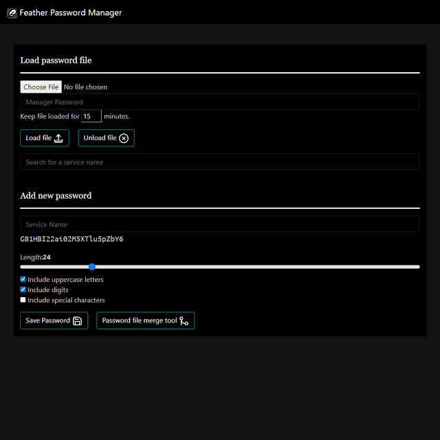 Feather Password Manager