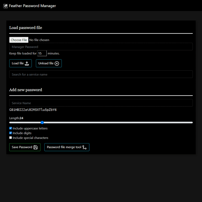 Feather Password Manager