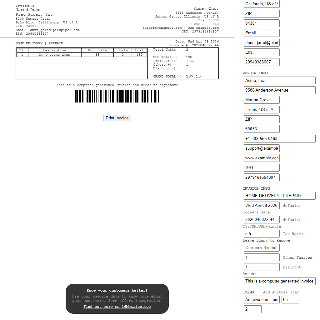 Invoice Generator