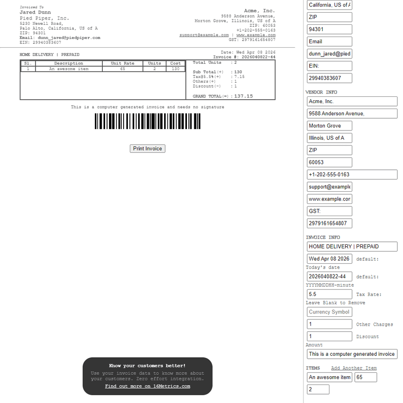 Invoice Generator