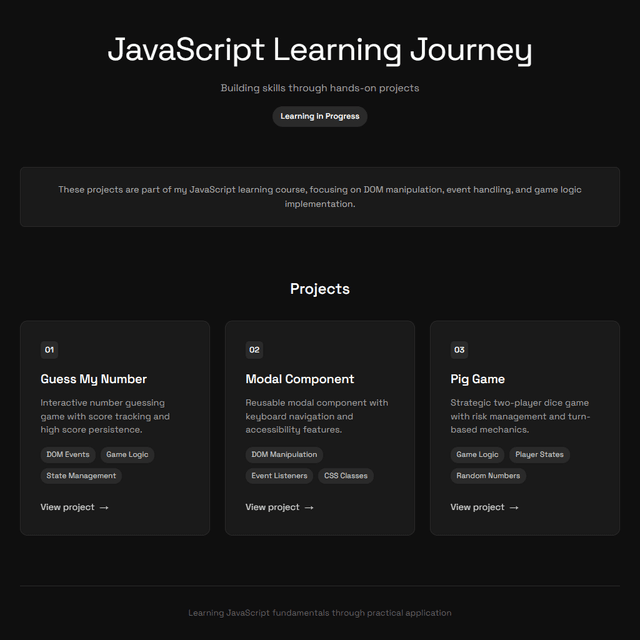 JavaScript Learning Journey