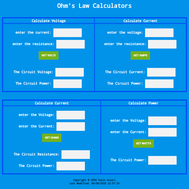 Ohm's Law Calculator