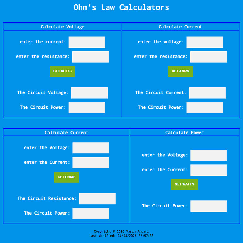 Ohm's Law Calculator