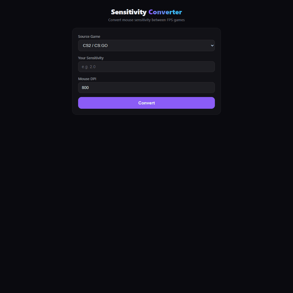 Mouse Sensitivity Converter