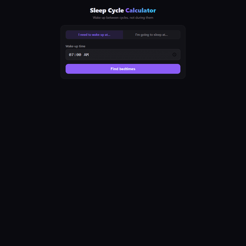 Sleep Cycle Calculator