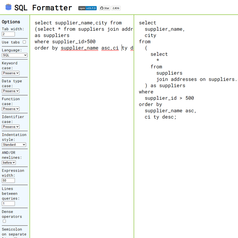 SQL Formatter