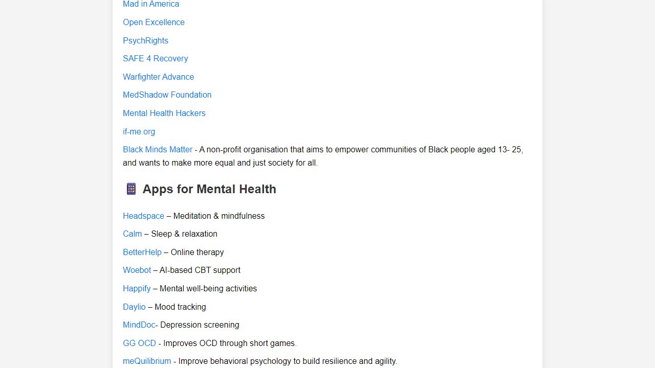 Mental Health Resources screenshot 3