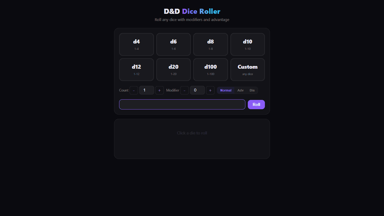 D&D Dice Roller screenshot 1