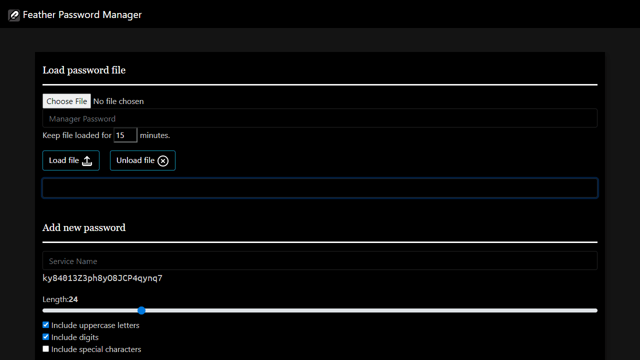 Feather Password Manager screenshot 1