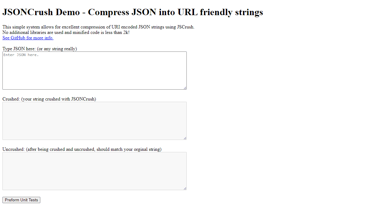 JSONCrush screenshot 1