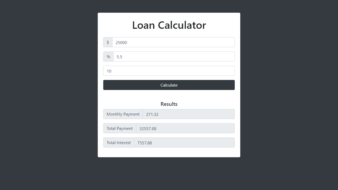Loan Calculator screenshot 1
