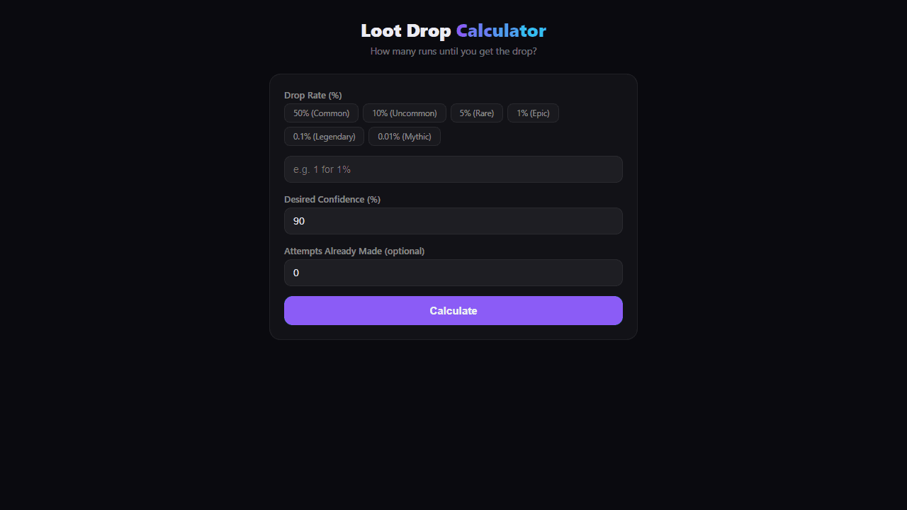 Loot Drop Calculator screenshot 1