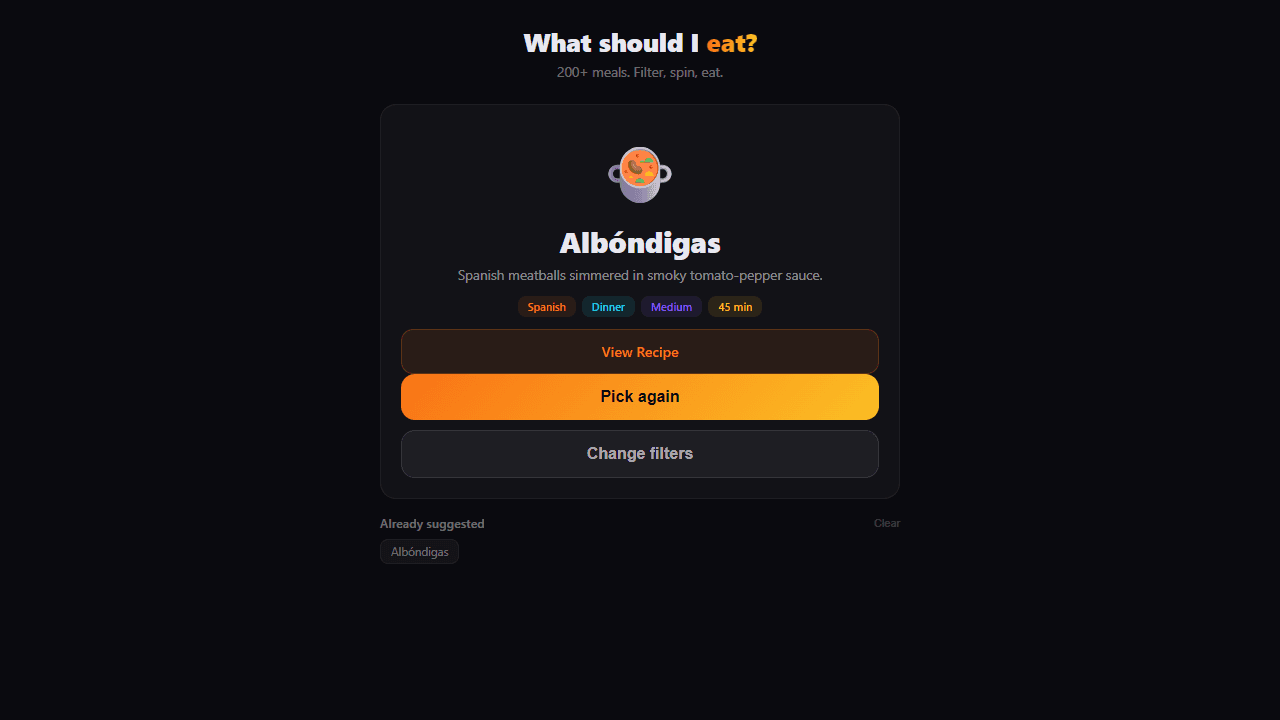 Meal Picker screenshot 1