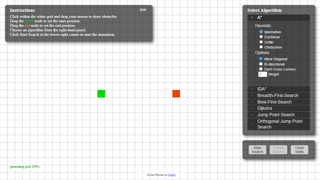 Pathfinding Visualizer screenshot 1