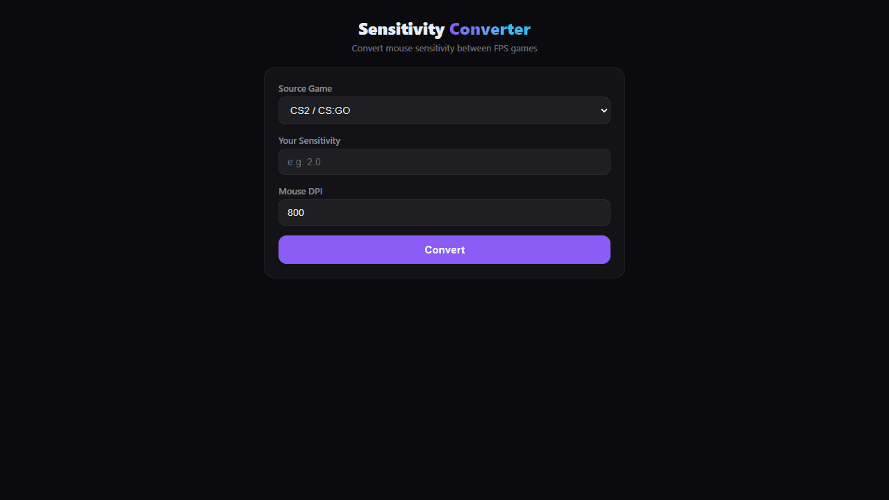 Mouse Sensitivity Converter screenshot 1