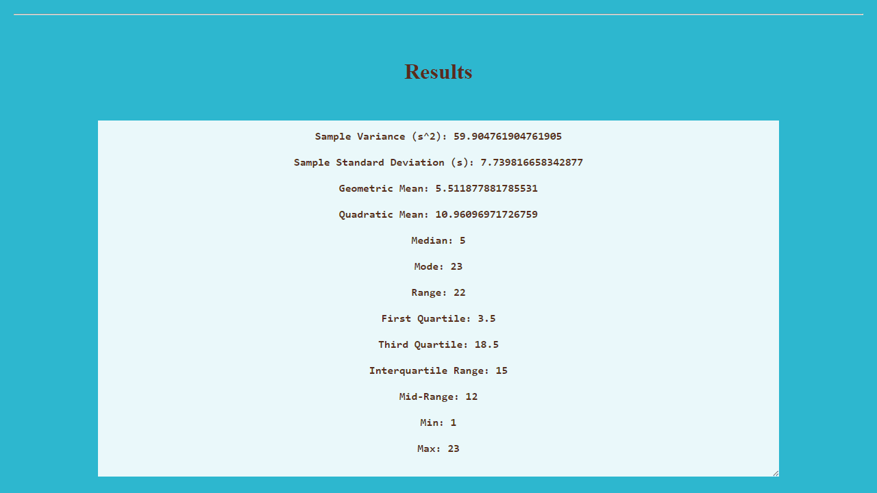 Statistics Calculator screenshot 2