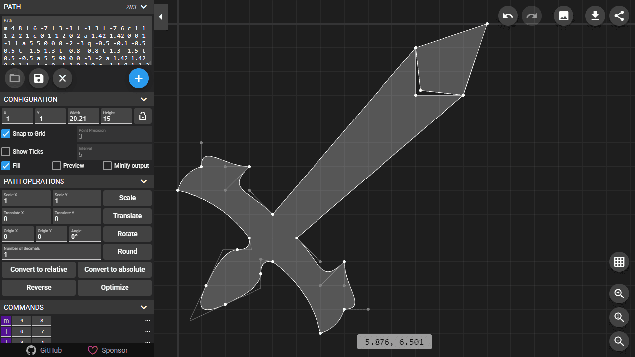 SVG Path Editor screenshot 1