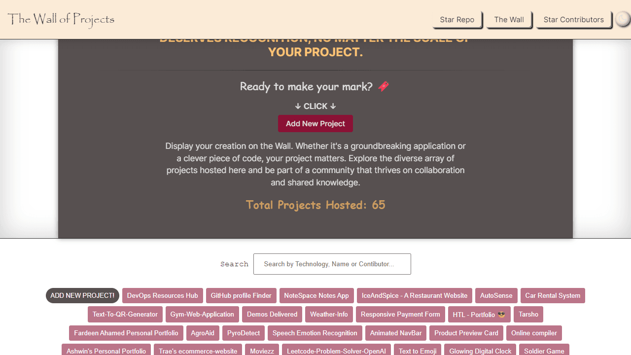 Project Wall Showcase screenshot 1